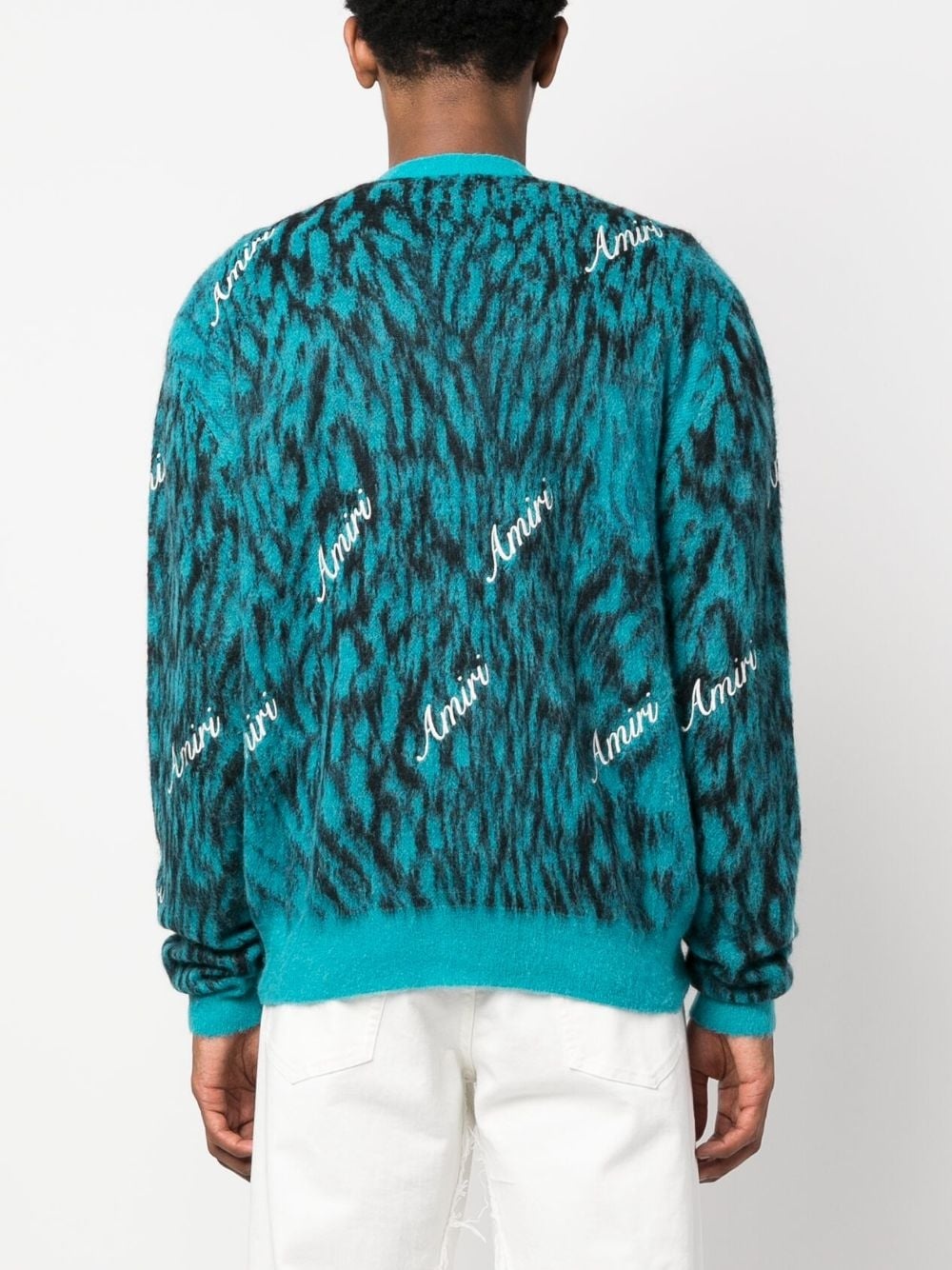 logo-print knitted cardigan - 4