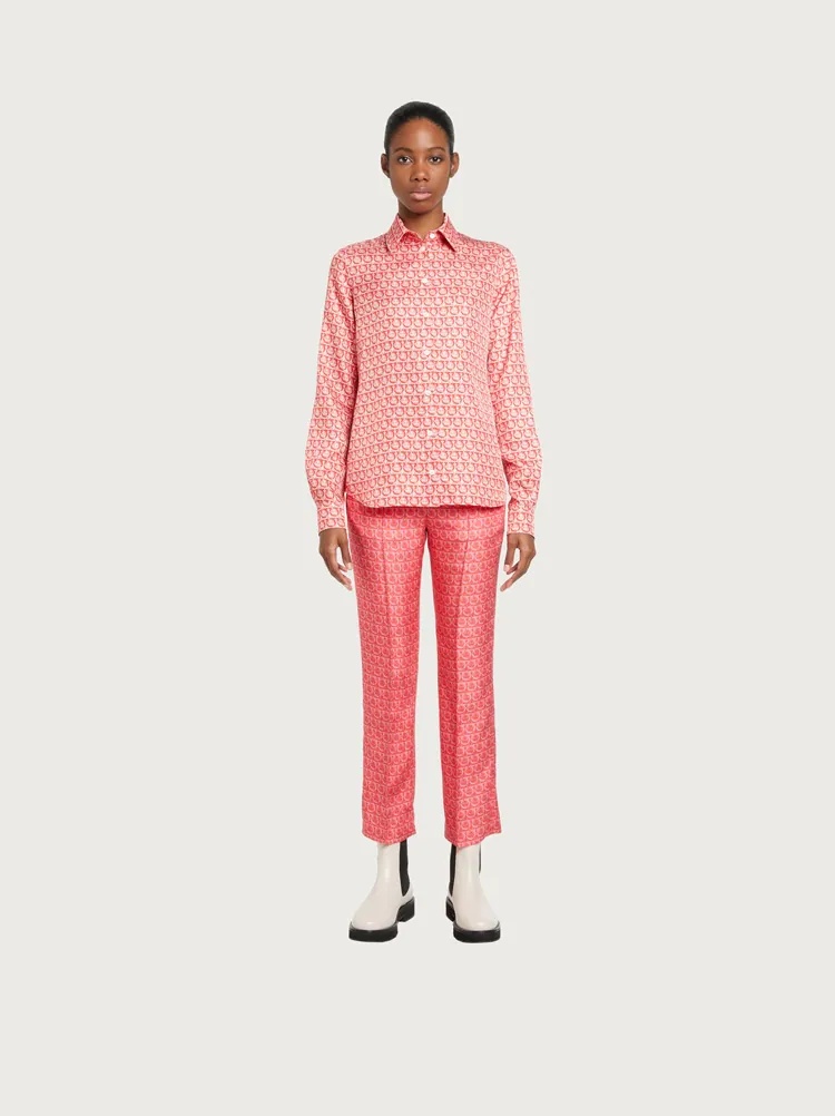 GANCINI PRINT SILK SHIRT - 4