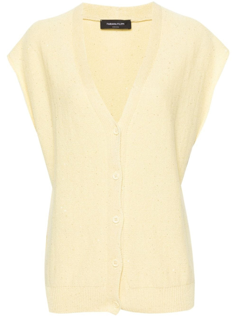 sequined V-neck vest 1