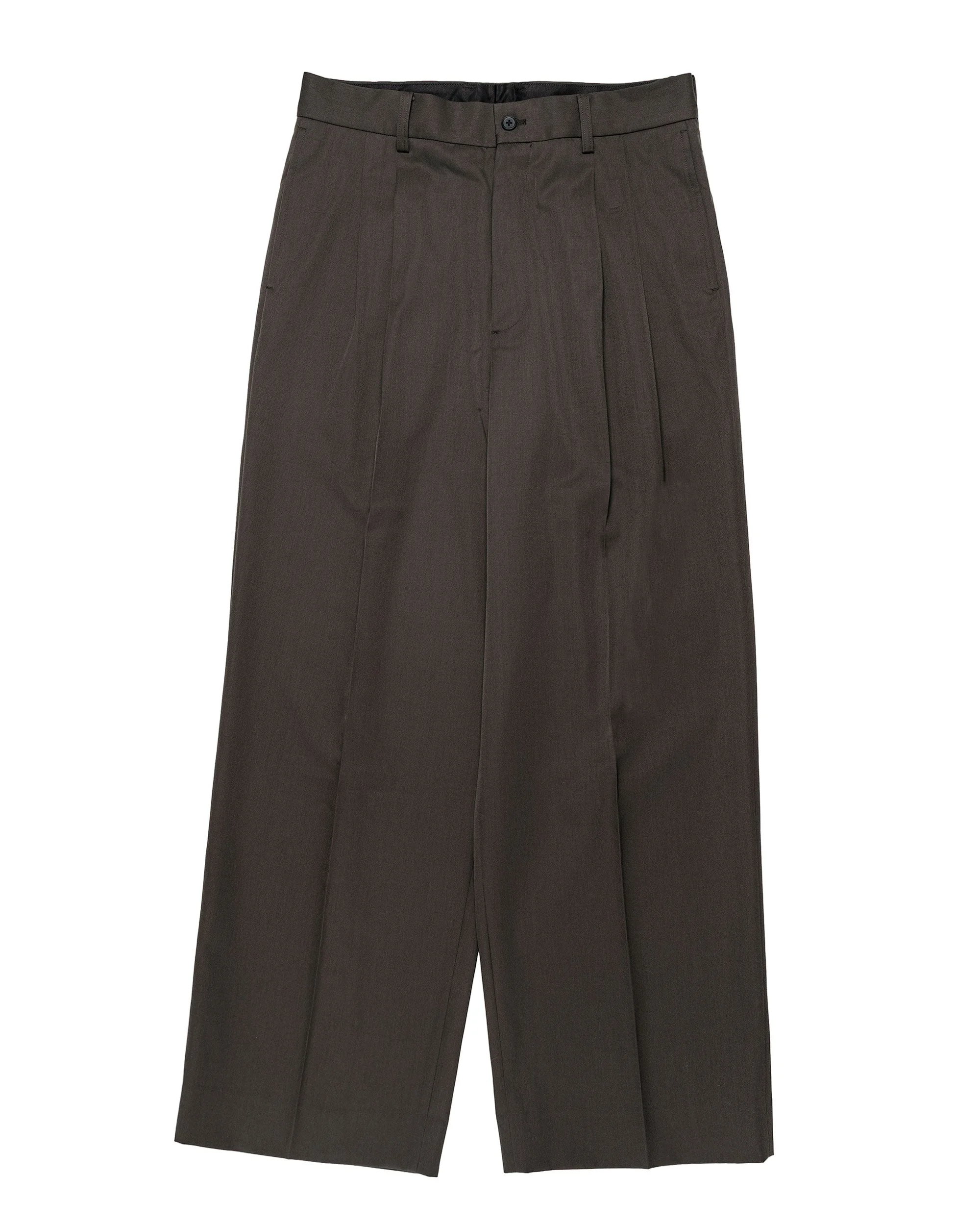 Long Wide Trousers Grey Khaki - 1