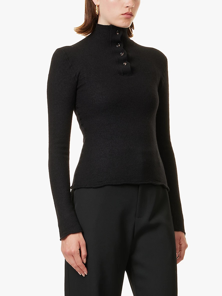 Distorted high-neck wool jumper - 3