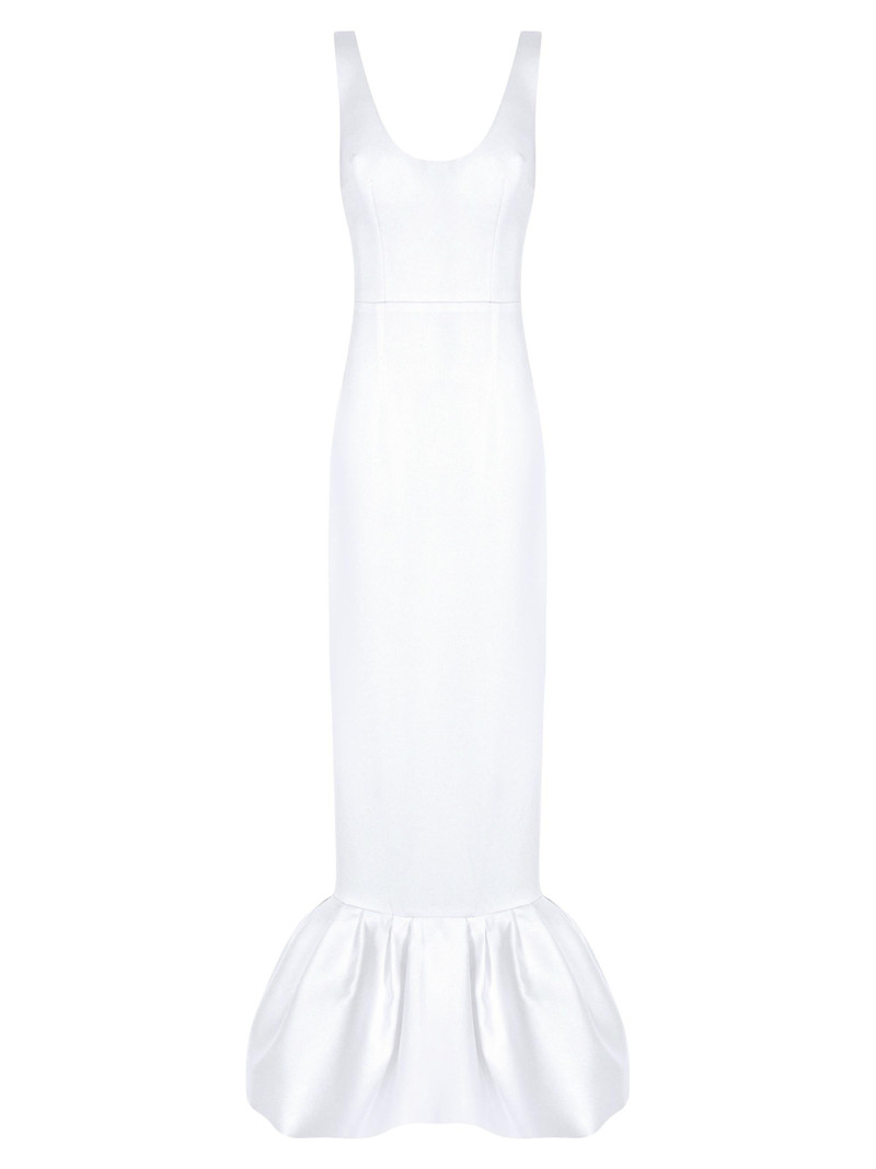 Women's Pualo Satin Mermaid Gown - Bianco Latte 1