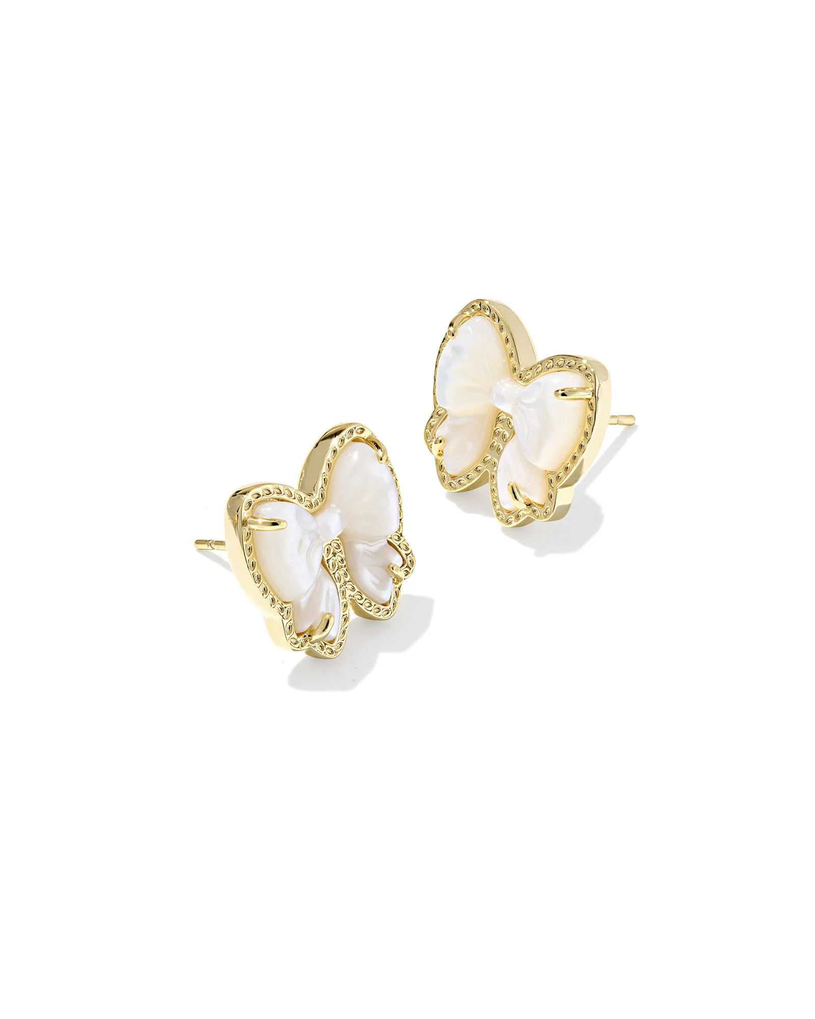 Haley Bow Gold Stud Earrings - 1