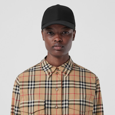 Burberry Vintage Check Stretch Cotton Oversized Shirt outlook