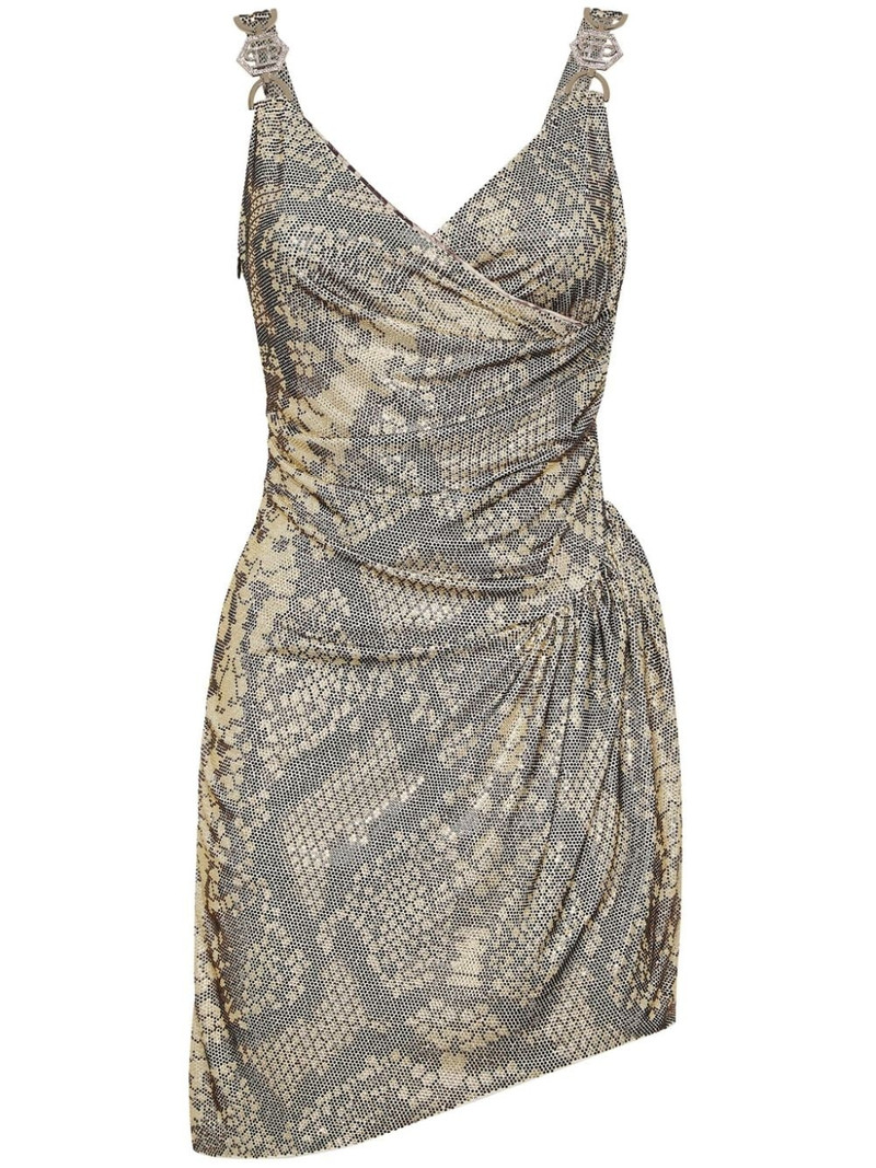rhinestone-embellished draped minidress 1