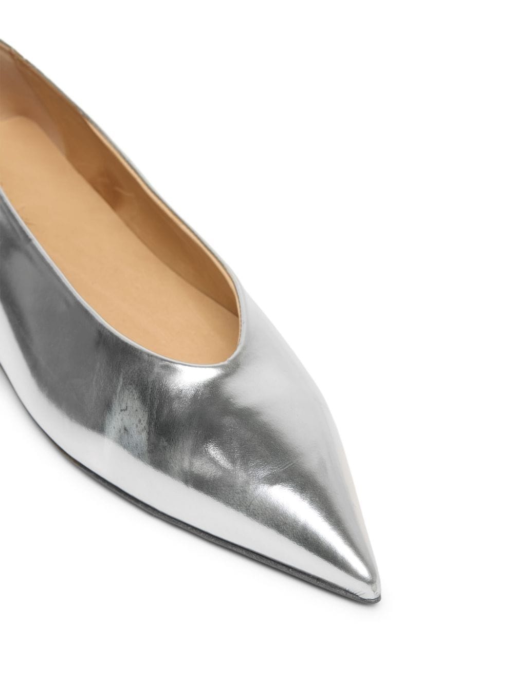patent leather silver ballerina shoes - 4