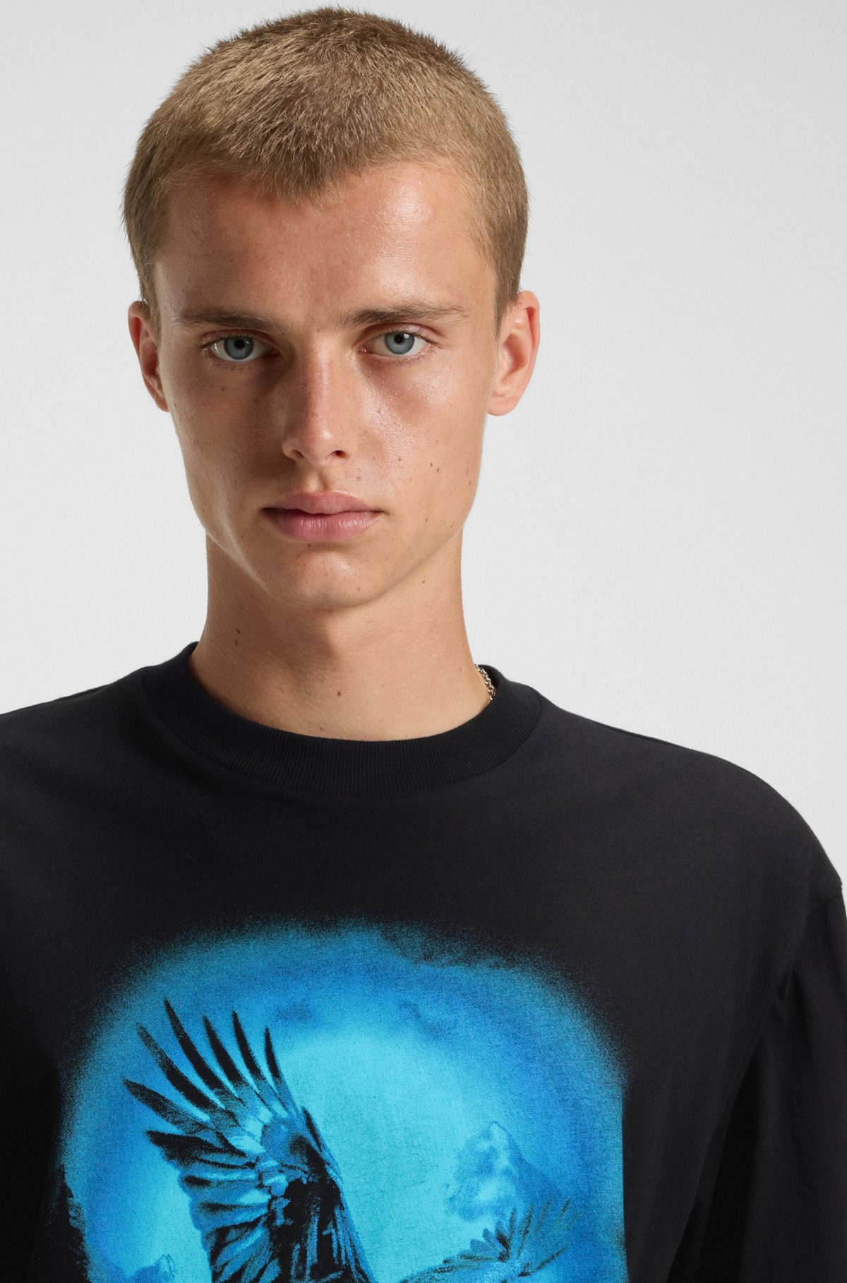 COTTON-JERSEY T-SHIRT WITH EAGLE PRINT - 3