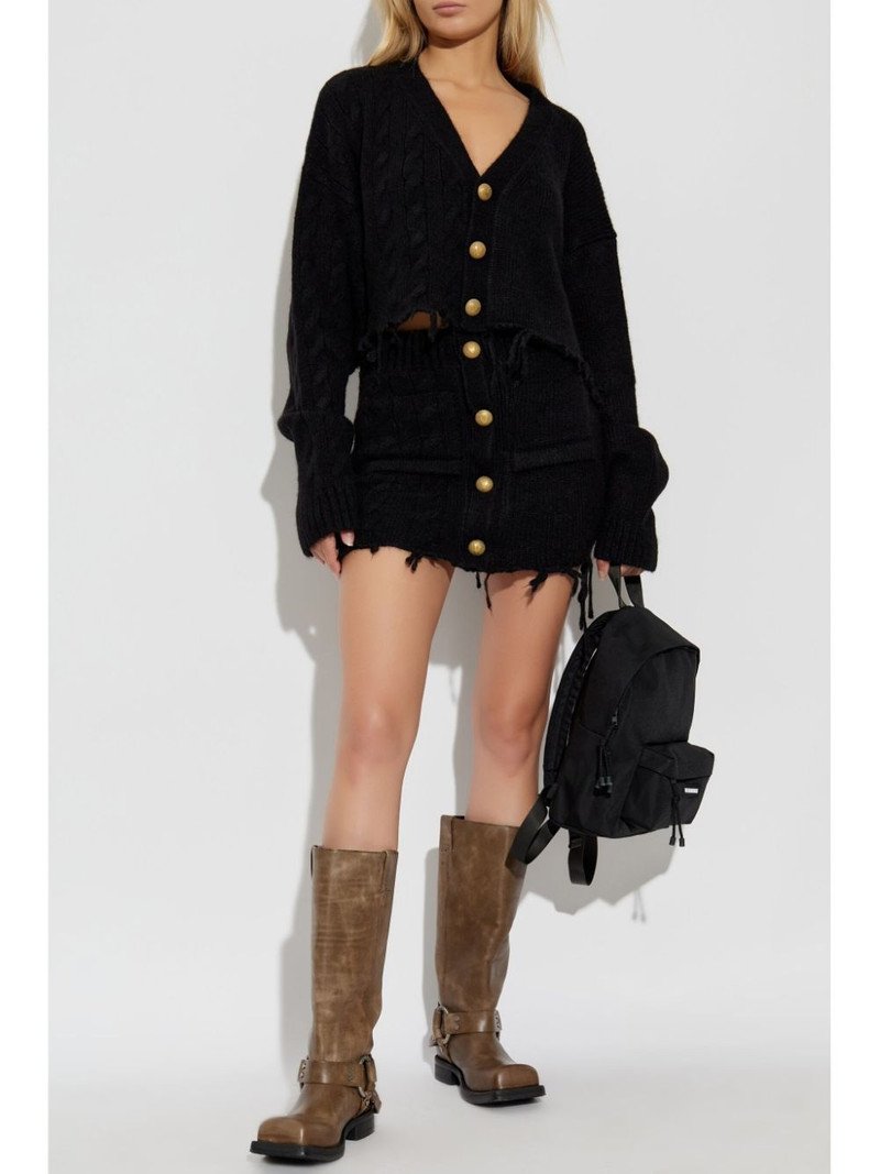 VETEMENTS raw-cut wool mini skirt outlook