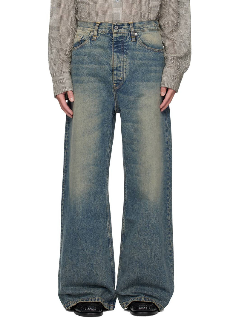 Blue Wide-Leg Skid Jeans 1