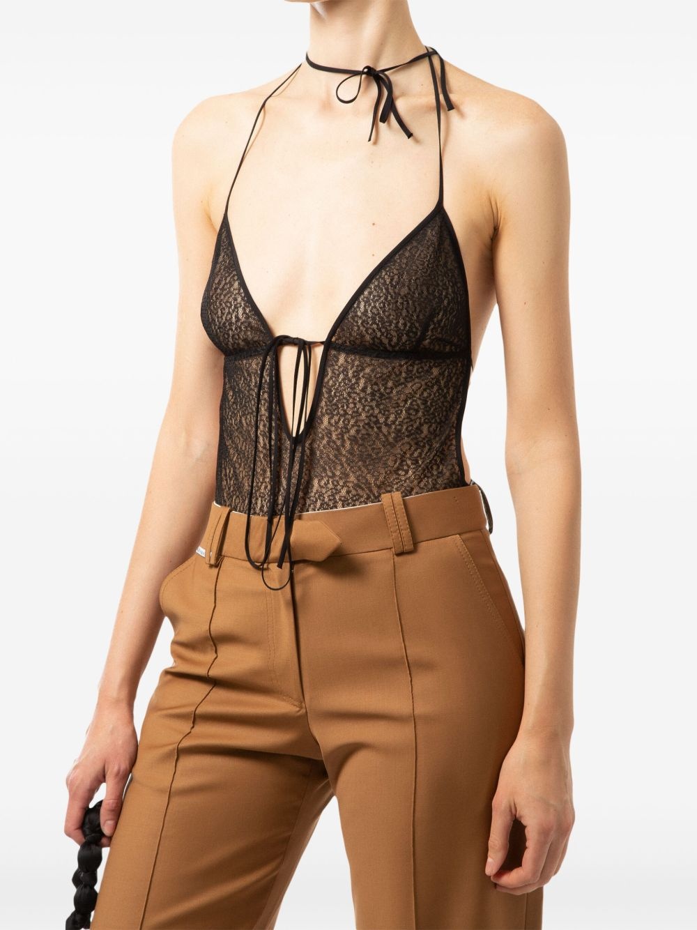 halterneck lace bodysuit - 4