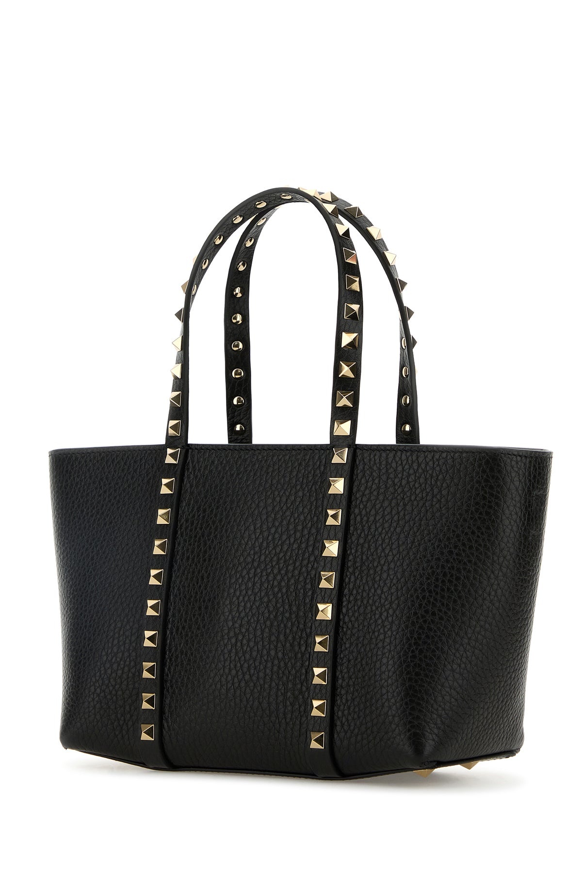 Black leather medium Rockstud handbag - 2