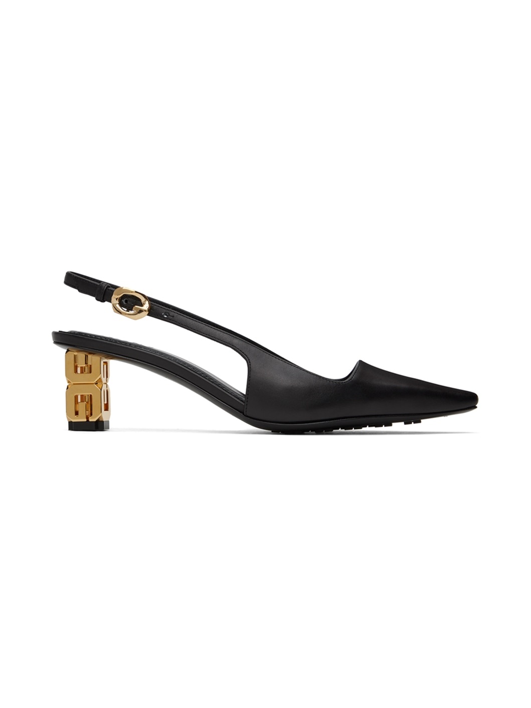 G CUBE SLINGBACK PUMPS IN LEATHER - 1