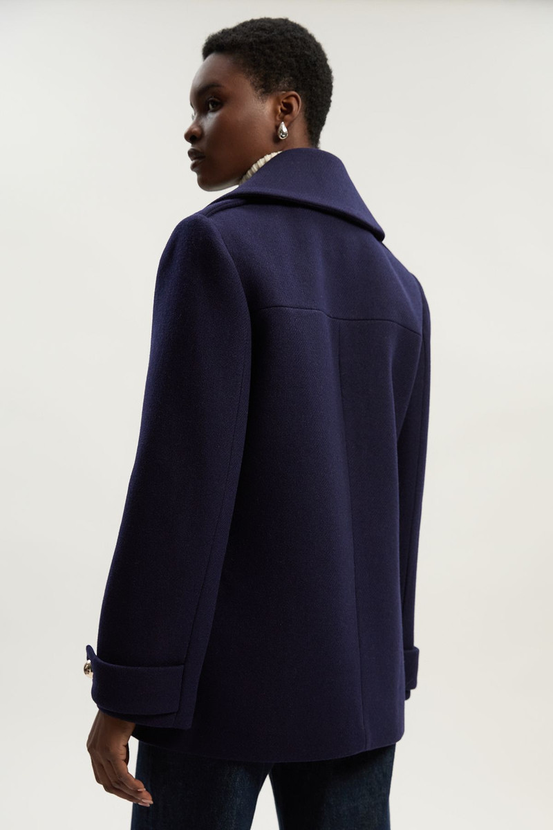 Wool Patch Pocket Tailored Short Coat 6