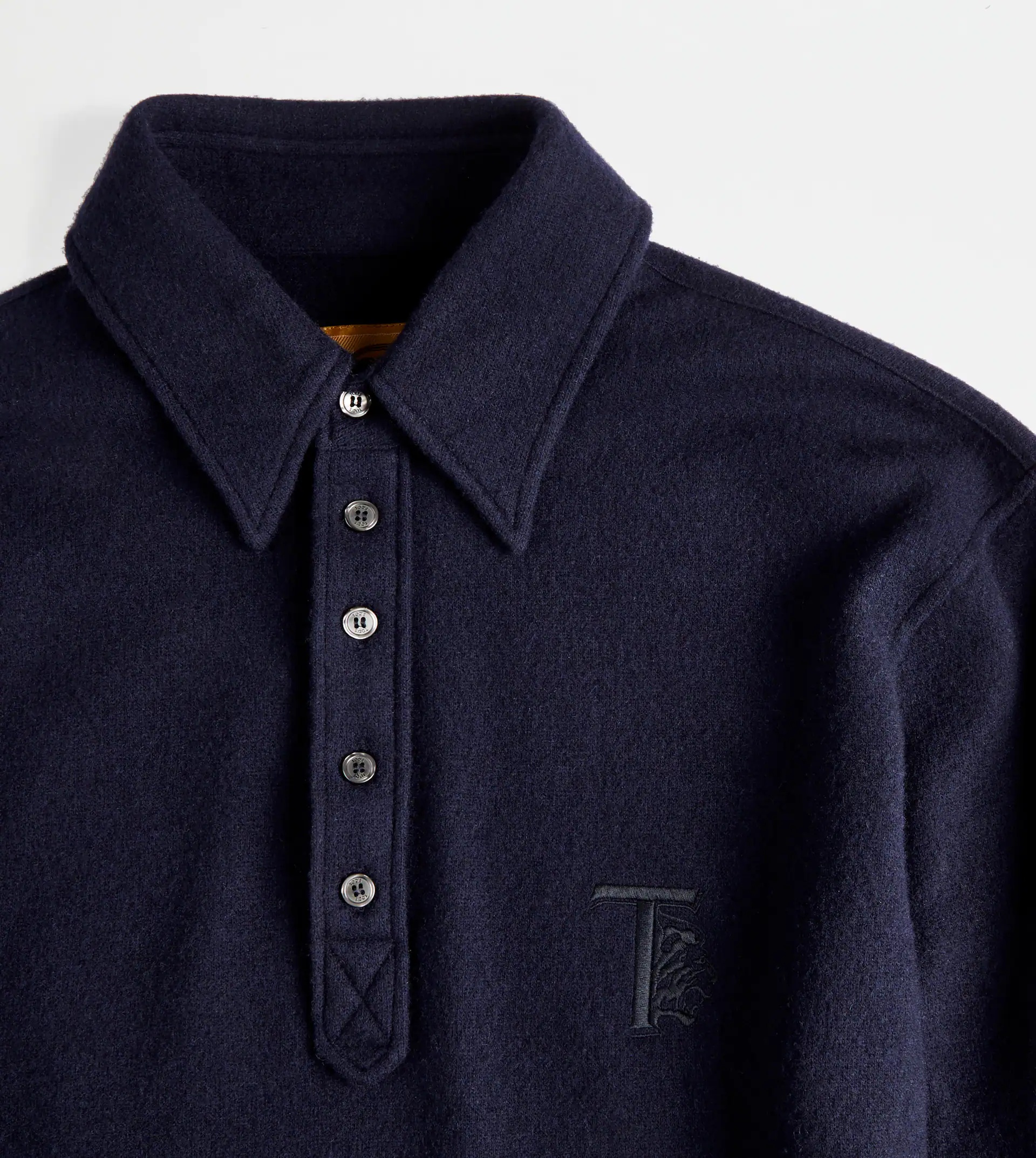 TOD'S CASHMERE BLEND POLO SHIRT - BLUE - 4