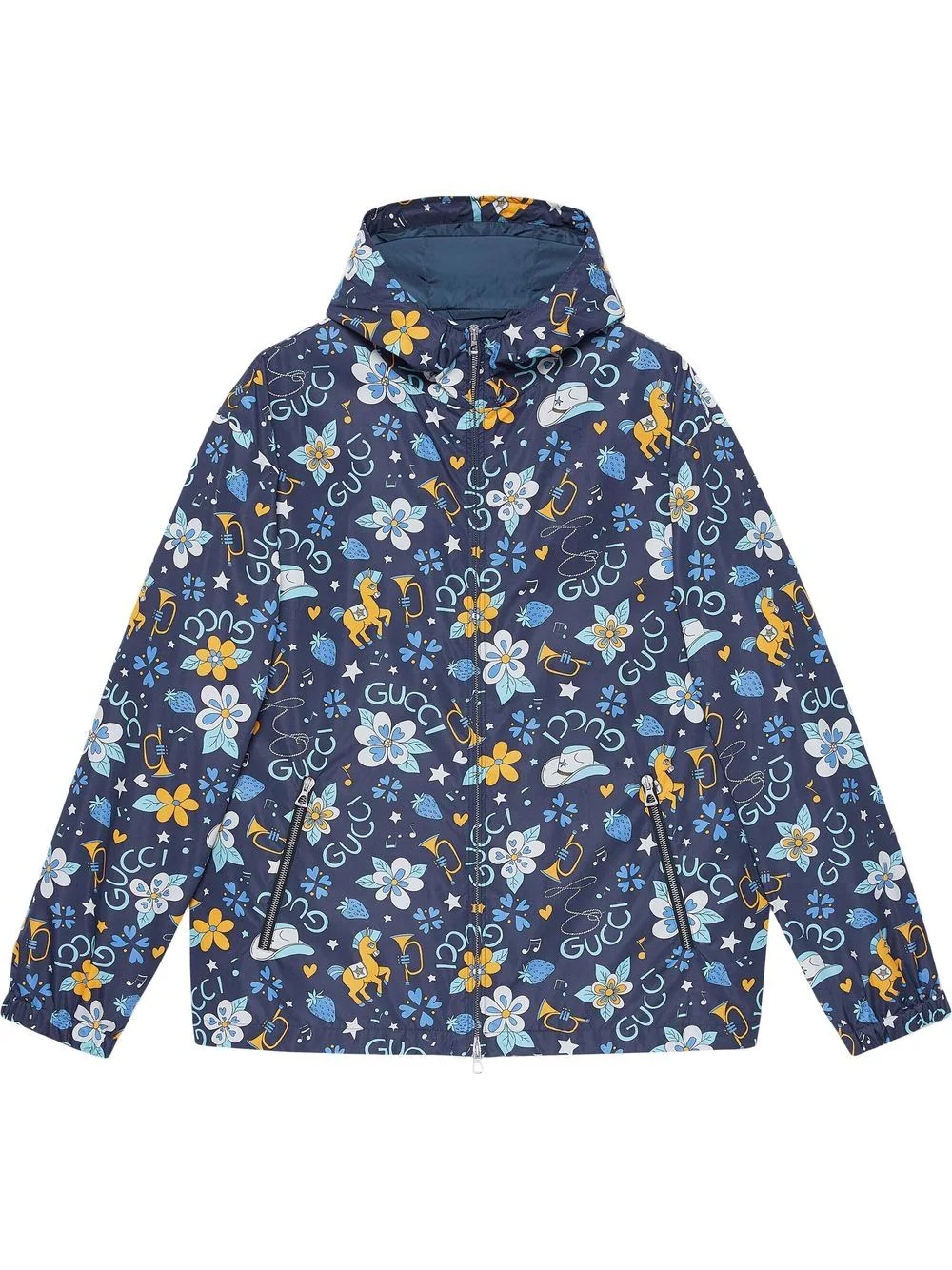 floral-print rain jacket - 1