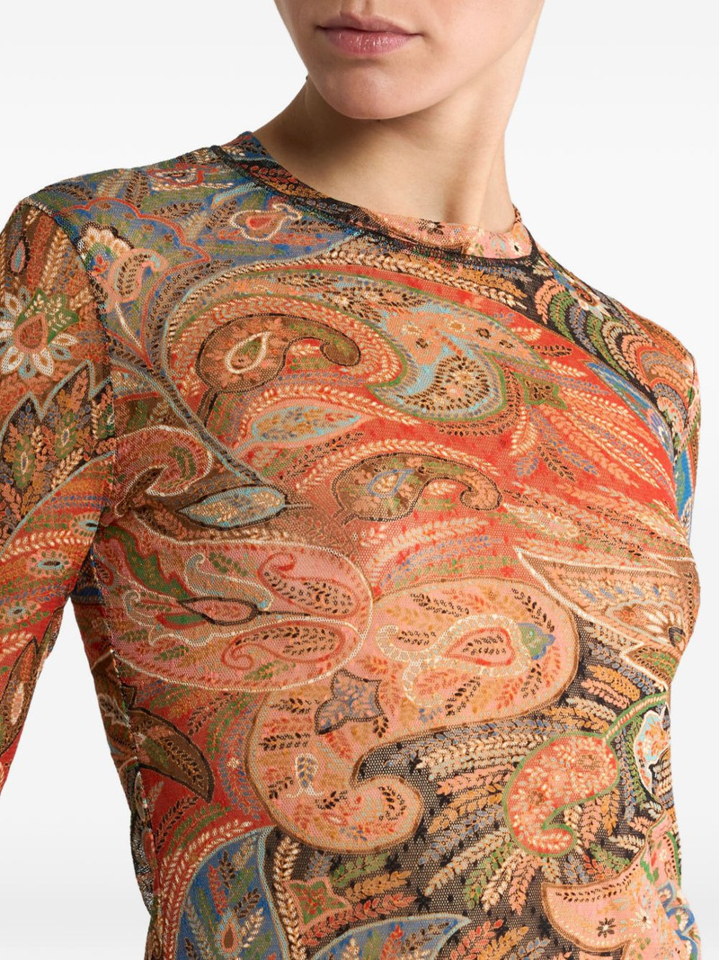 paisley tulle long-sleeve top 4