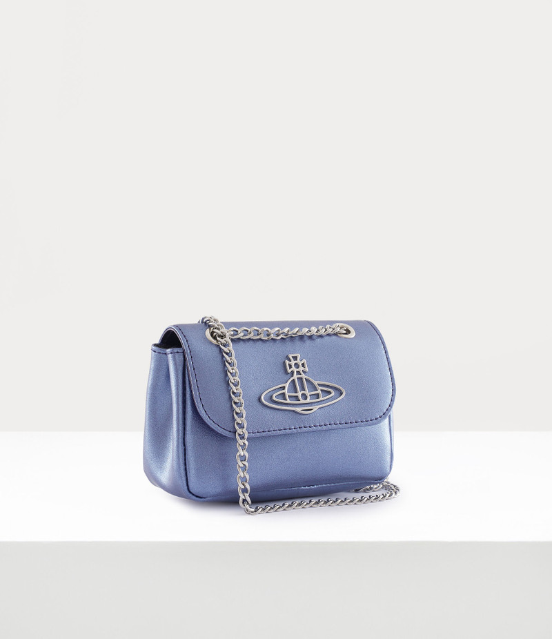 Vivienne Westwood PEARLISED LEATHER THIN LINE ORB SMALL PURSE WITH CHAIN outlook