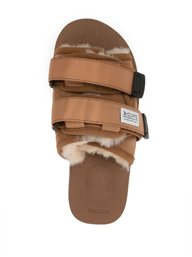 Moto shearling-trim slides 4