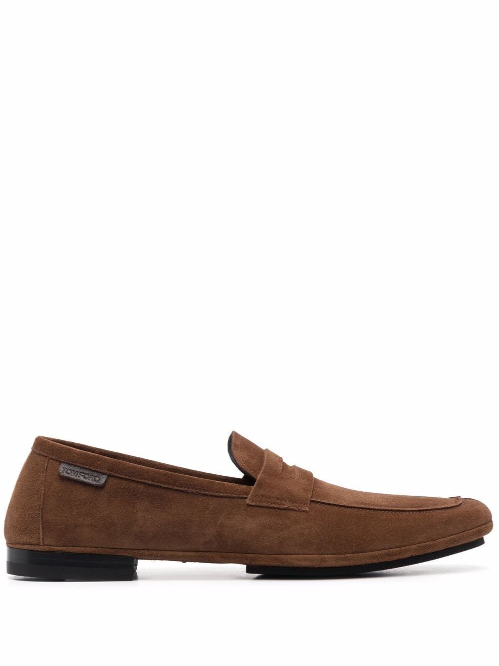 almond toe logo tab loafers - 1