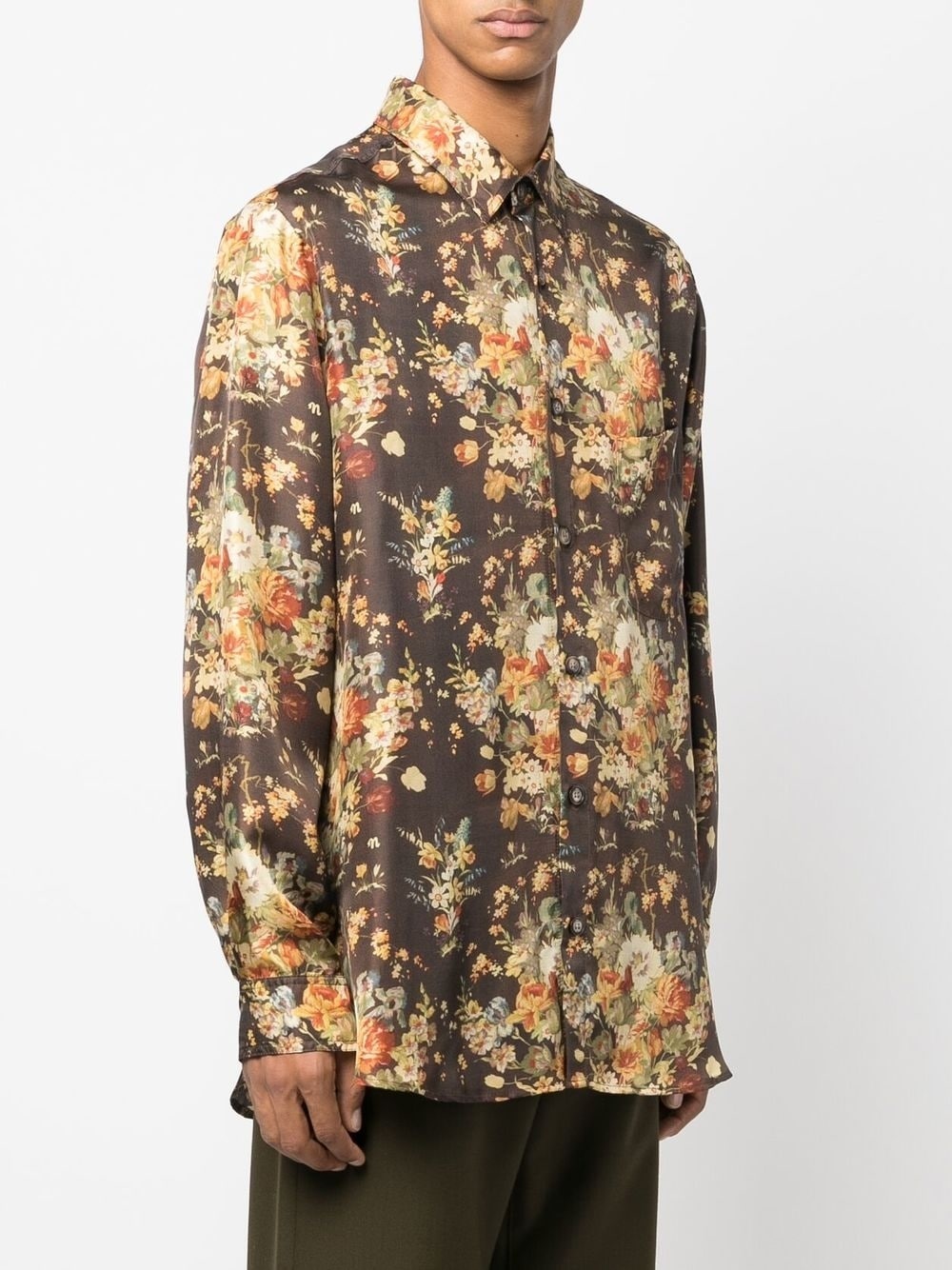floral-print long-sleeve pyjama shirt - 3