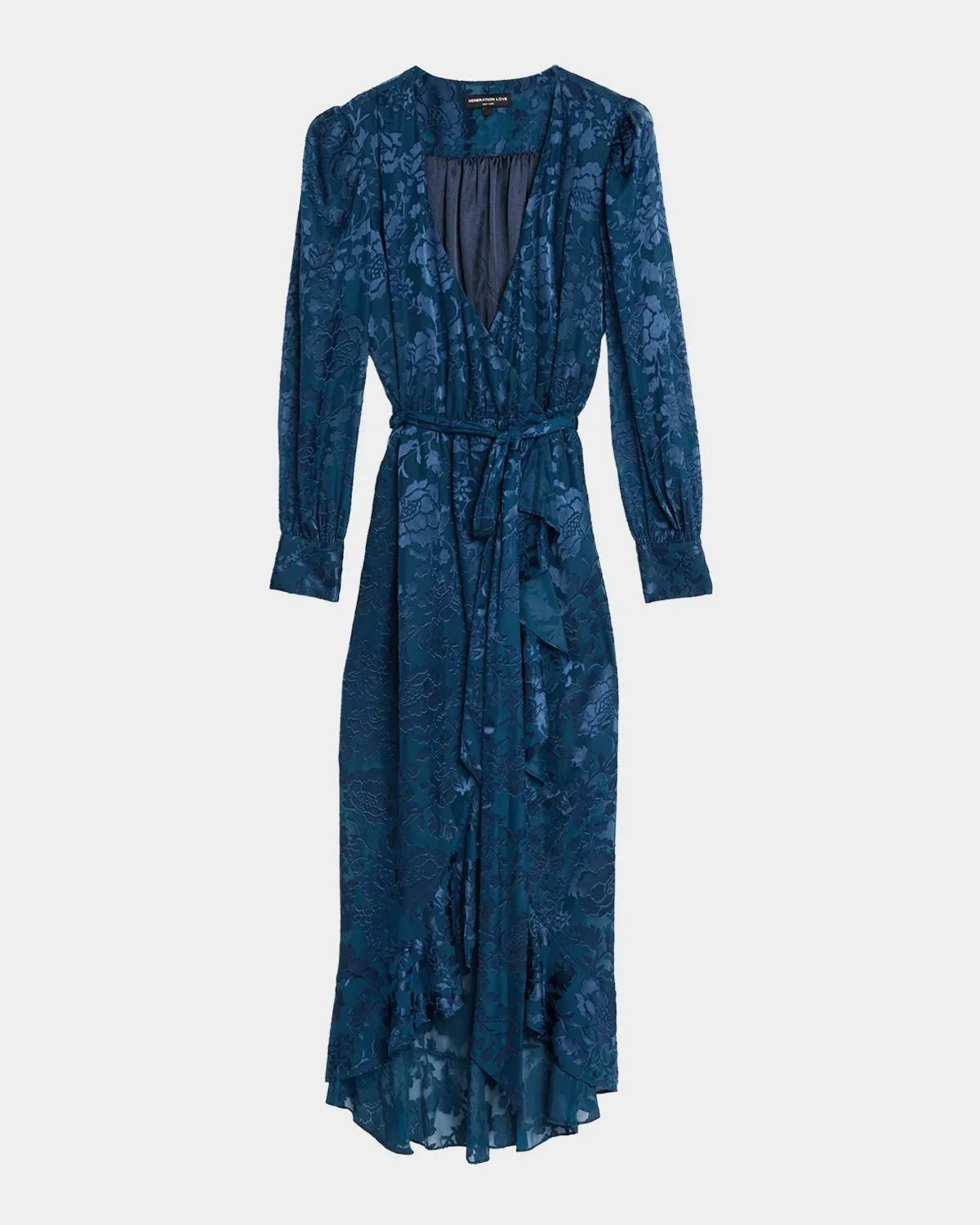 Adelia Floral Jacquard Wrap Dress - 1