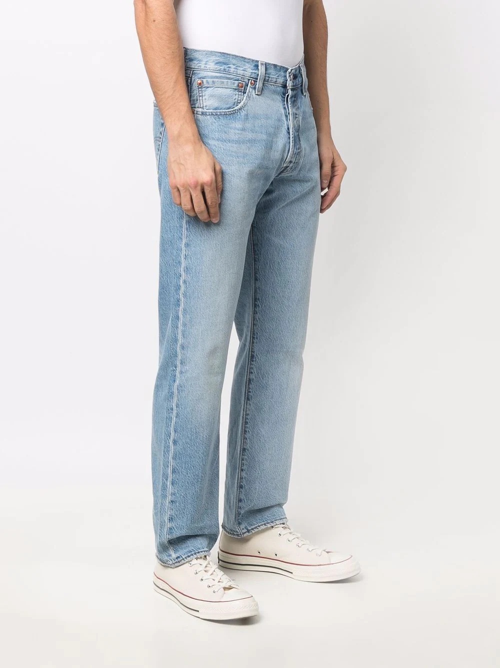 straight-leg light-wash jeans - 4