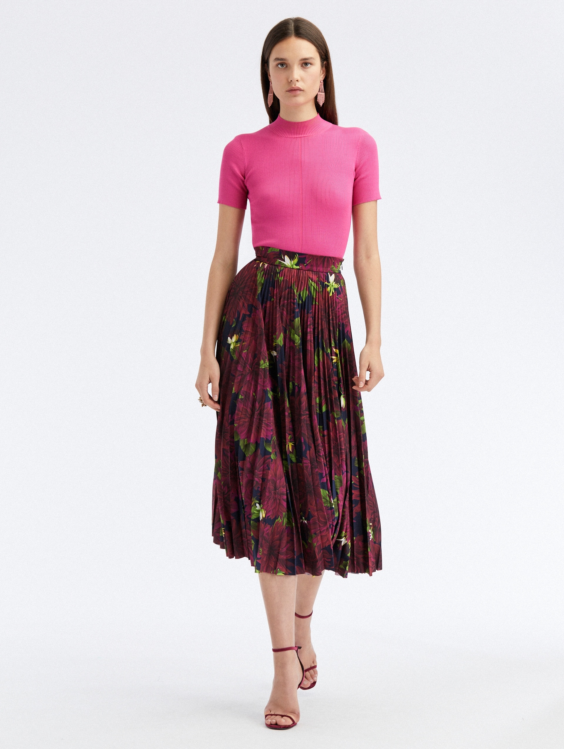 PLEATED DAHLIA JERSEY SKIRT - 1