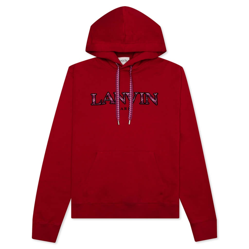 LANVIN CURB EMBROIDERED HOODIE - LIPSTICK - 1