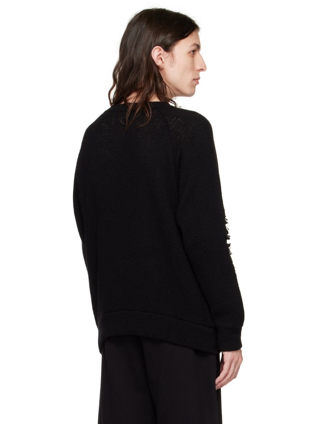 Black Distressed Sweater - 3