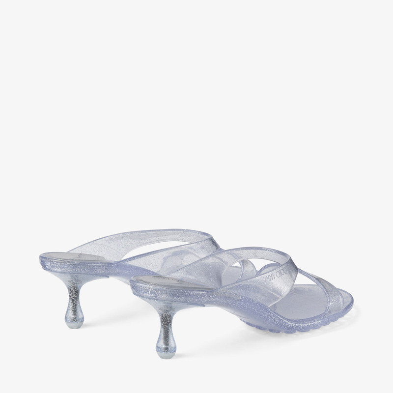 JIMMY CHOO Jelly Drop 50 Silver Glitter Jelly Sandals outlook
