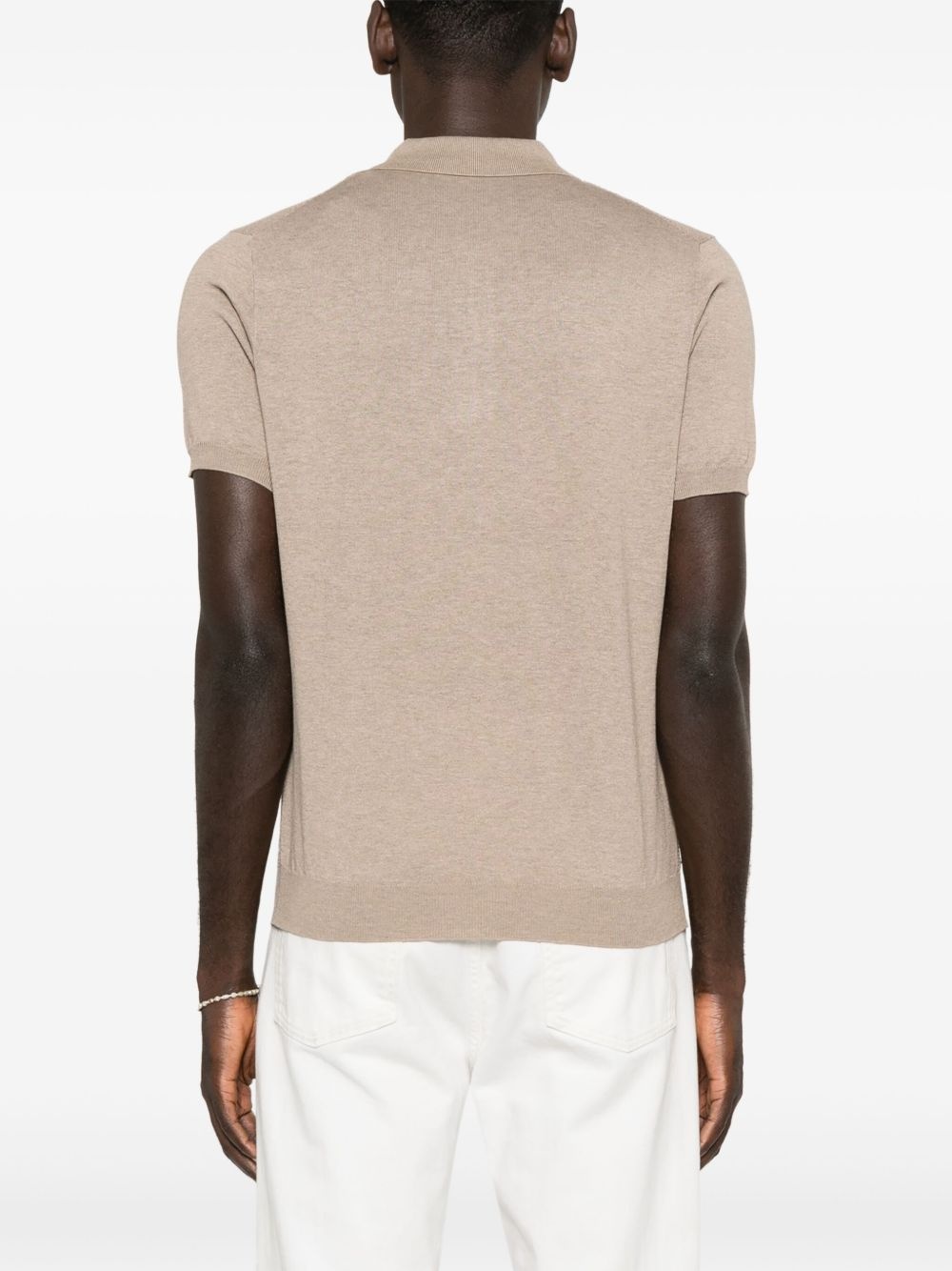 ribbed-knit polo shirt - 4