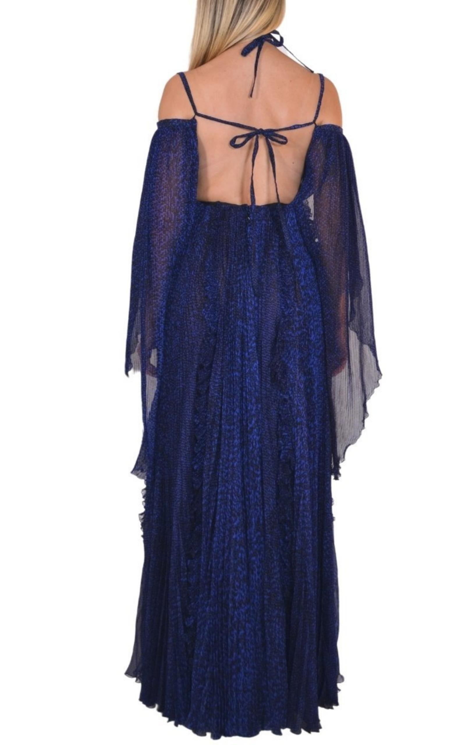 Ralph & Russo - Blue Silk Ball Cape Gown - 7