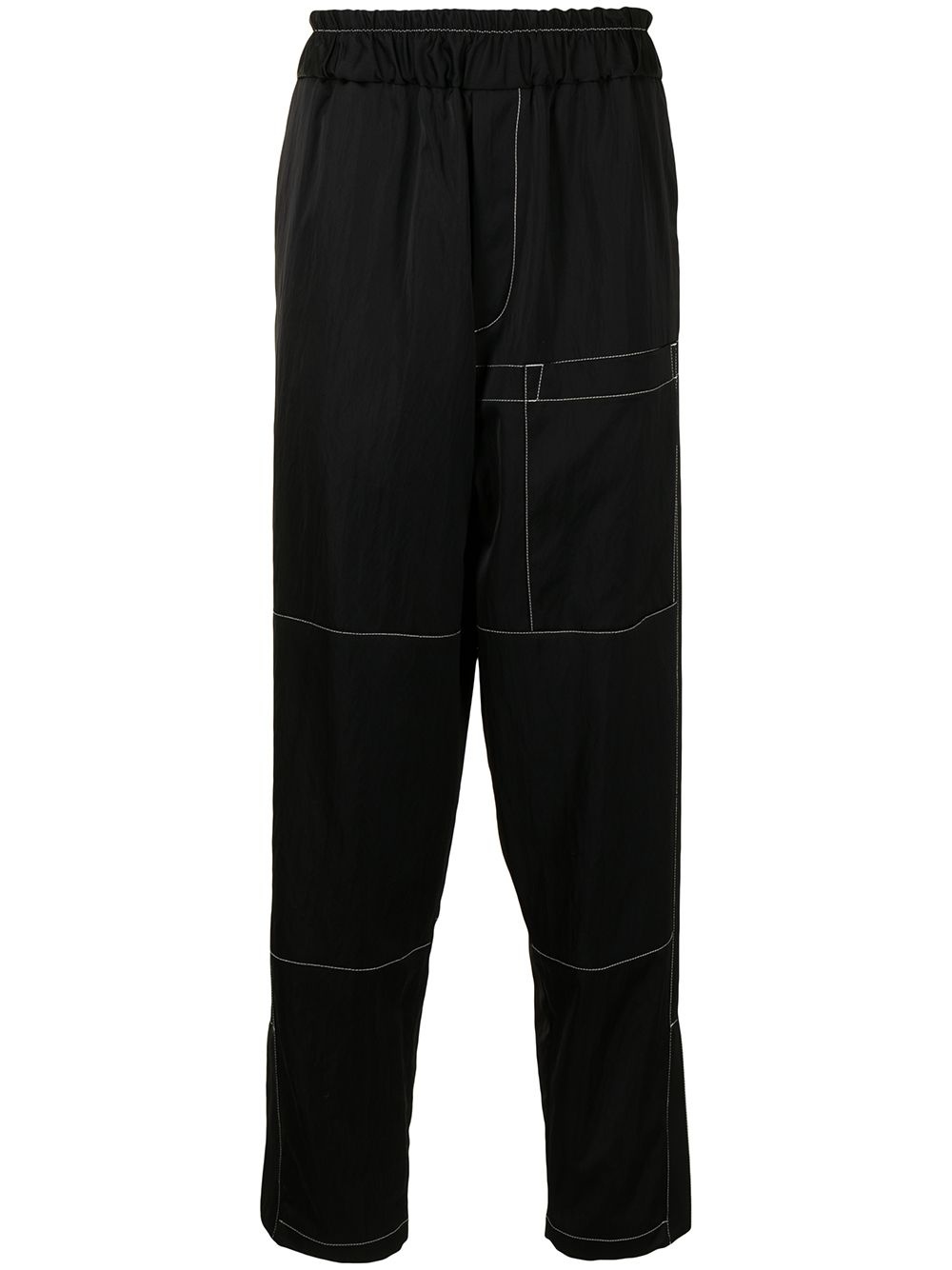 stitch-detail tapered trousers - 1