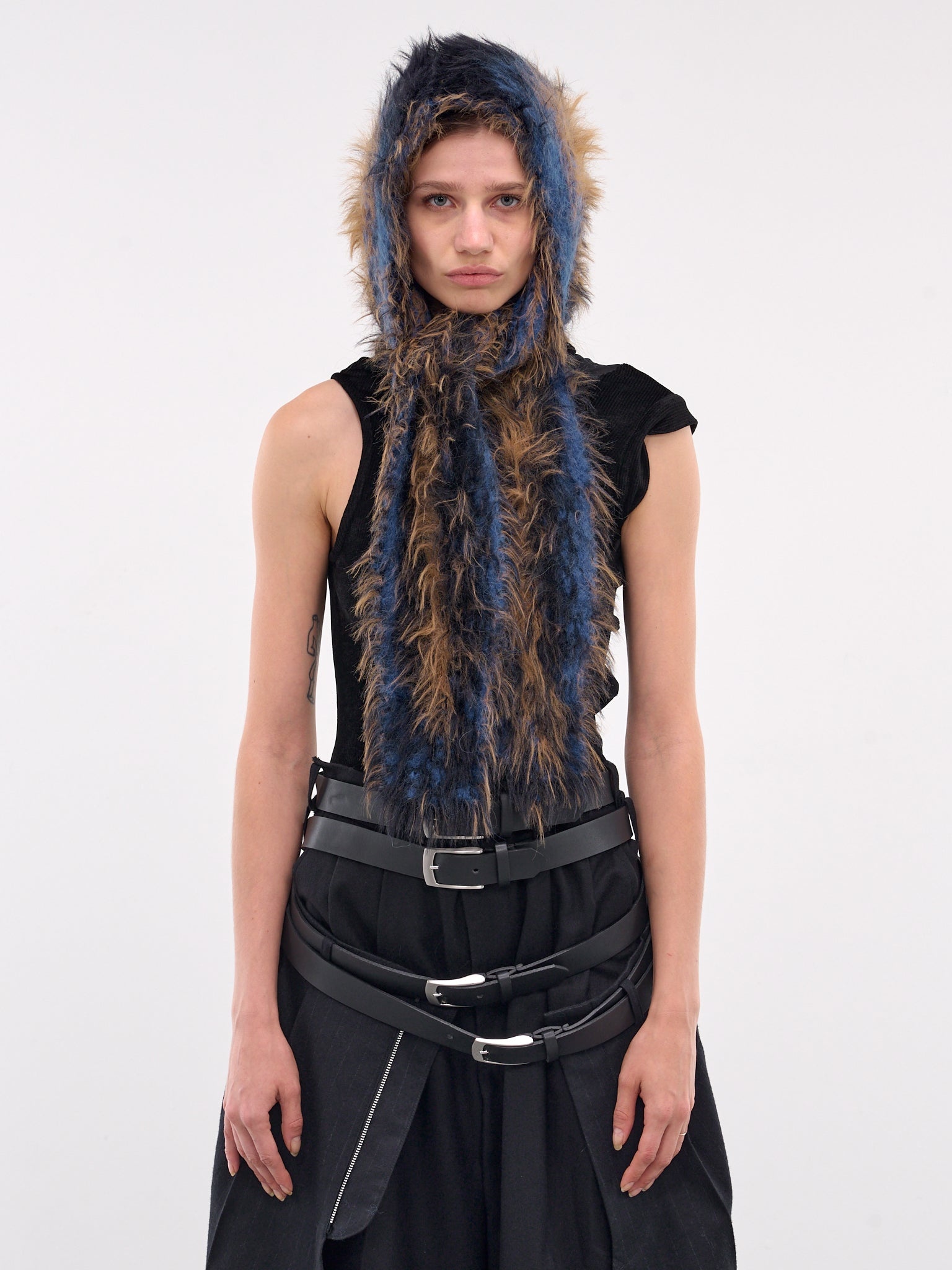 Hairy Gradient Scarf Hat - 1