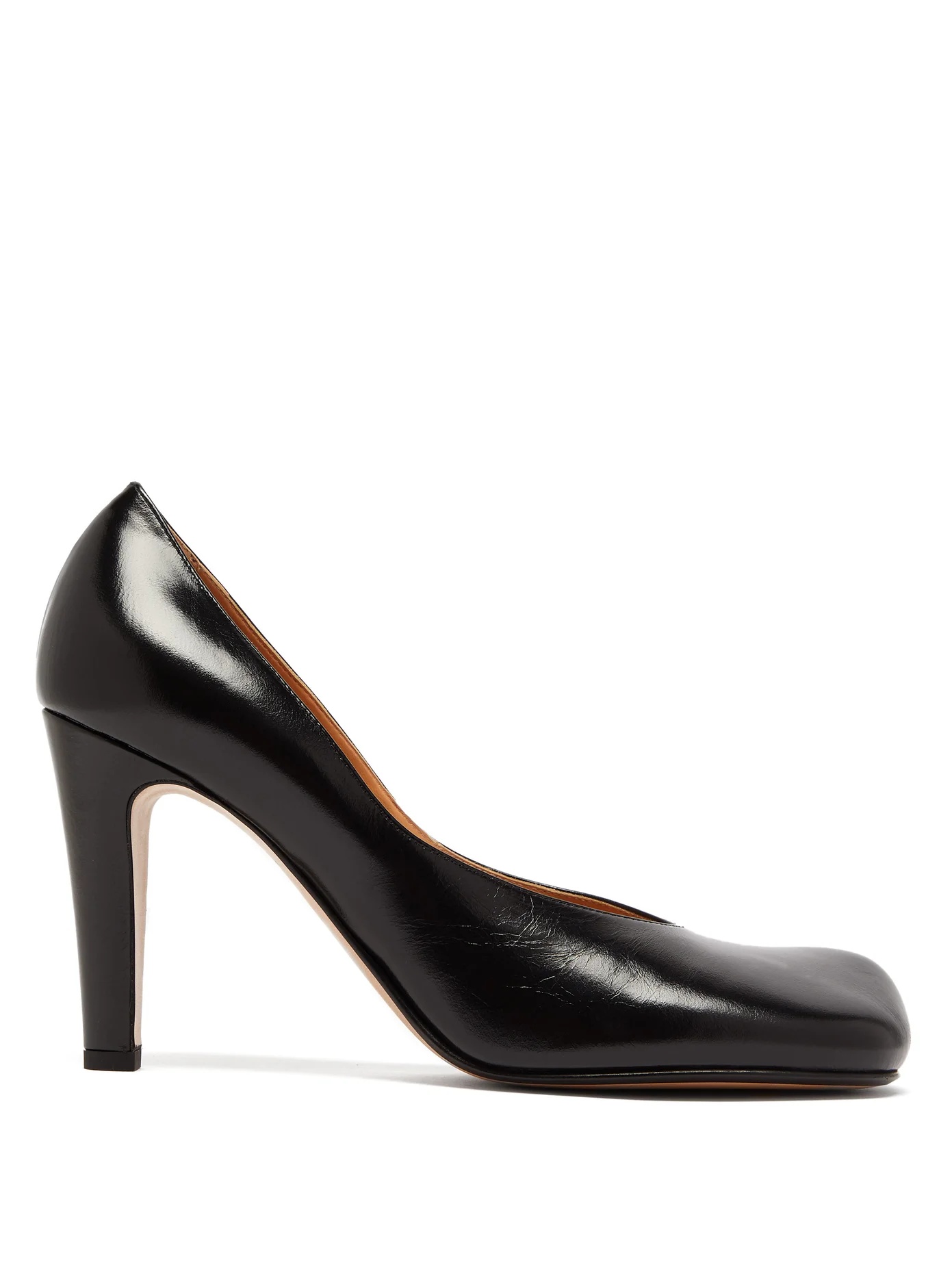 Square-toe leather pumps - 1