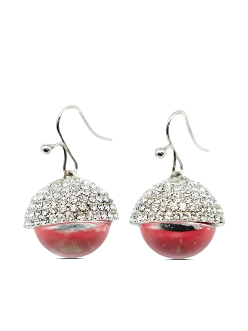 Red Eye crystal-embellished drop earrings - 1