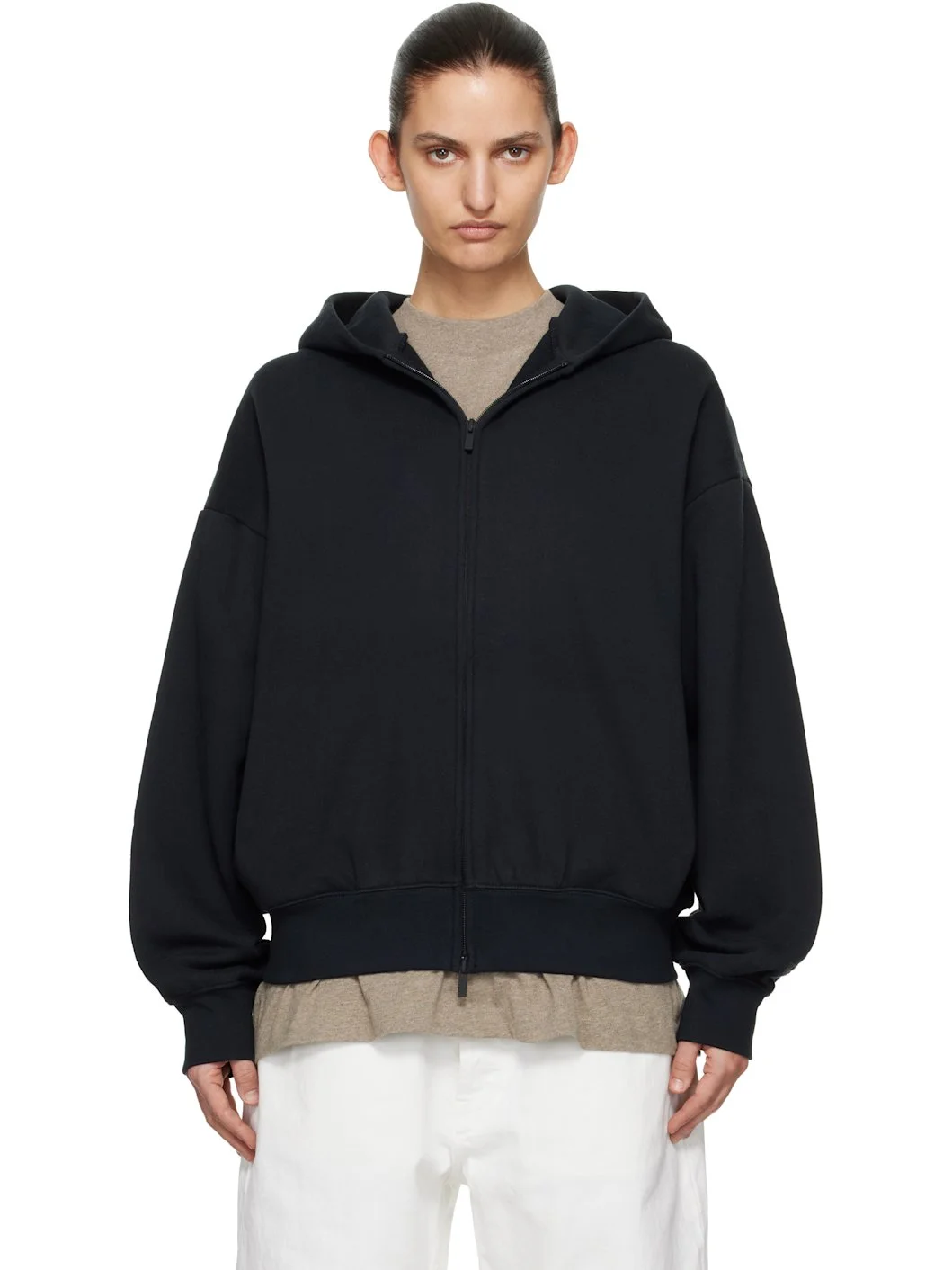 Black Classic Zip-Up Hoodie - 1