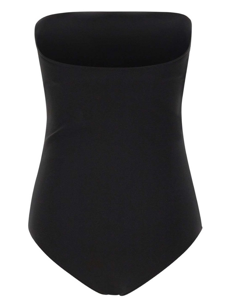 courrèges logo-embroidered strapless bodysuit outlook