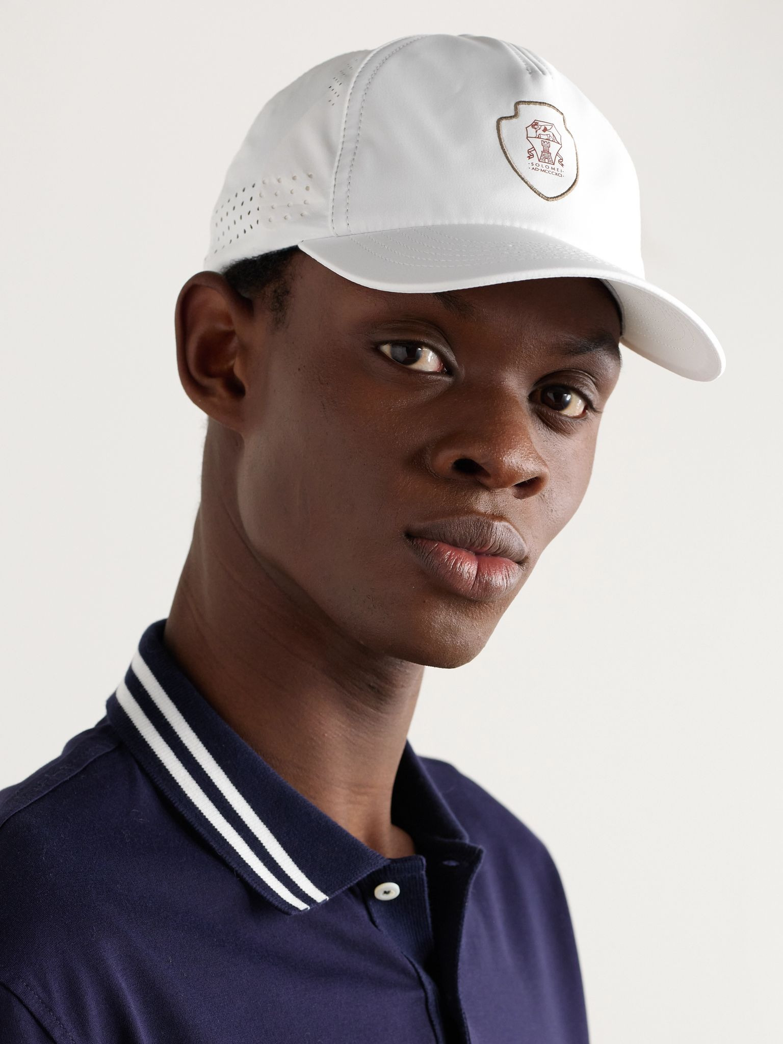 Logo-Print Embroidered Shell Baseball Cap White - 2