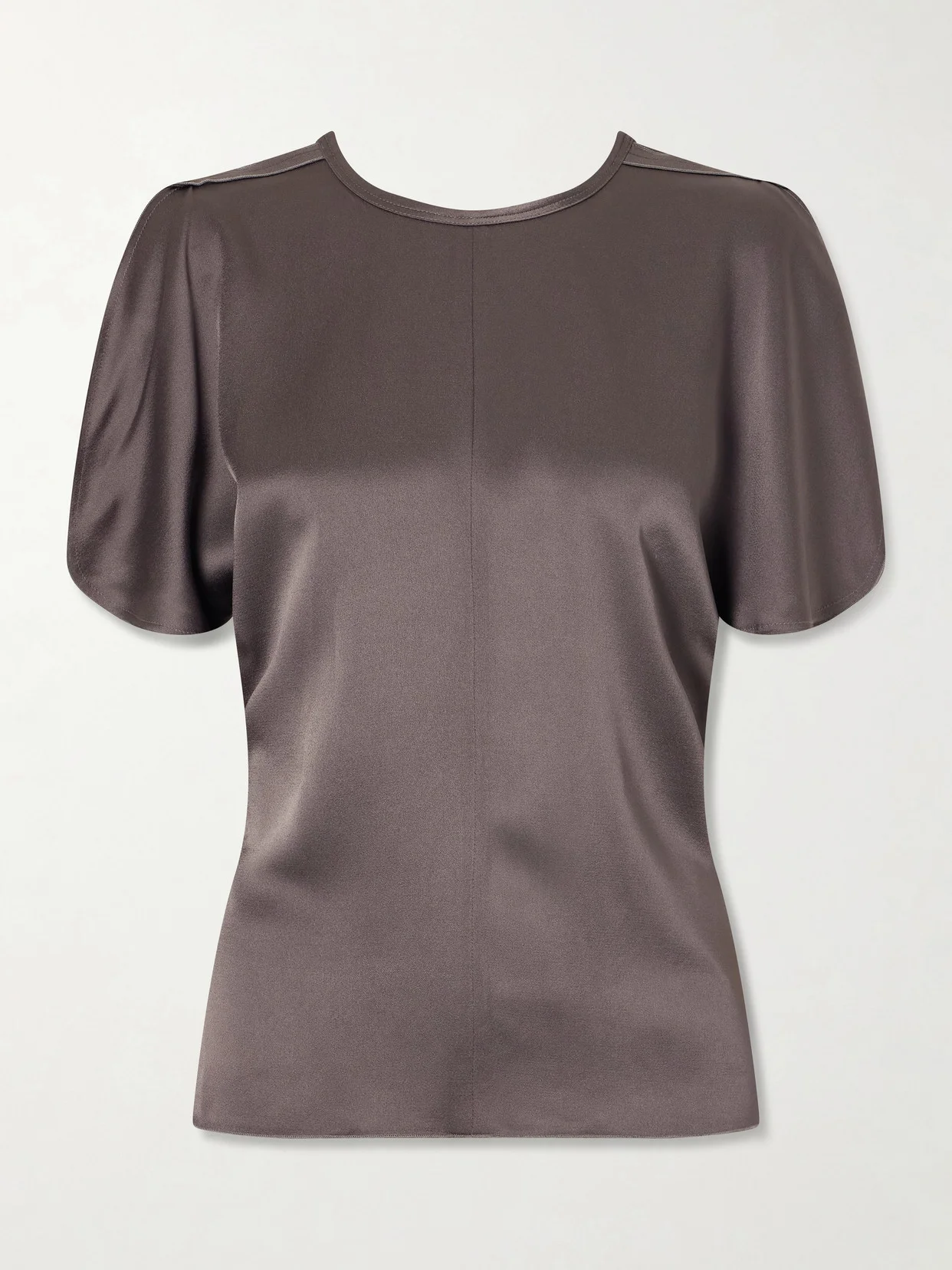 Bela Draped Satin Blouse - 1