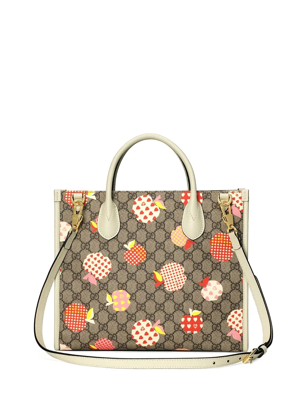 apple-print tote bag - 4