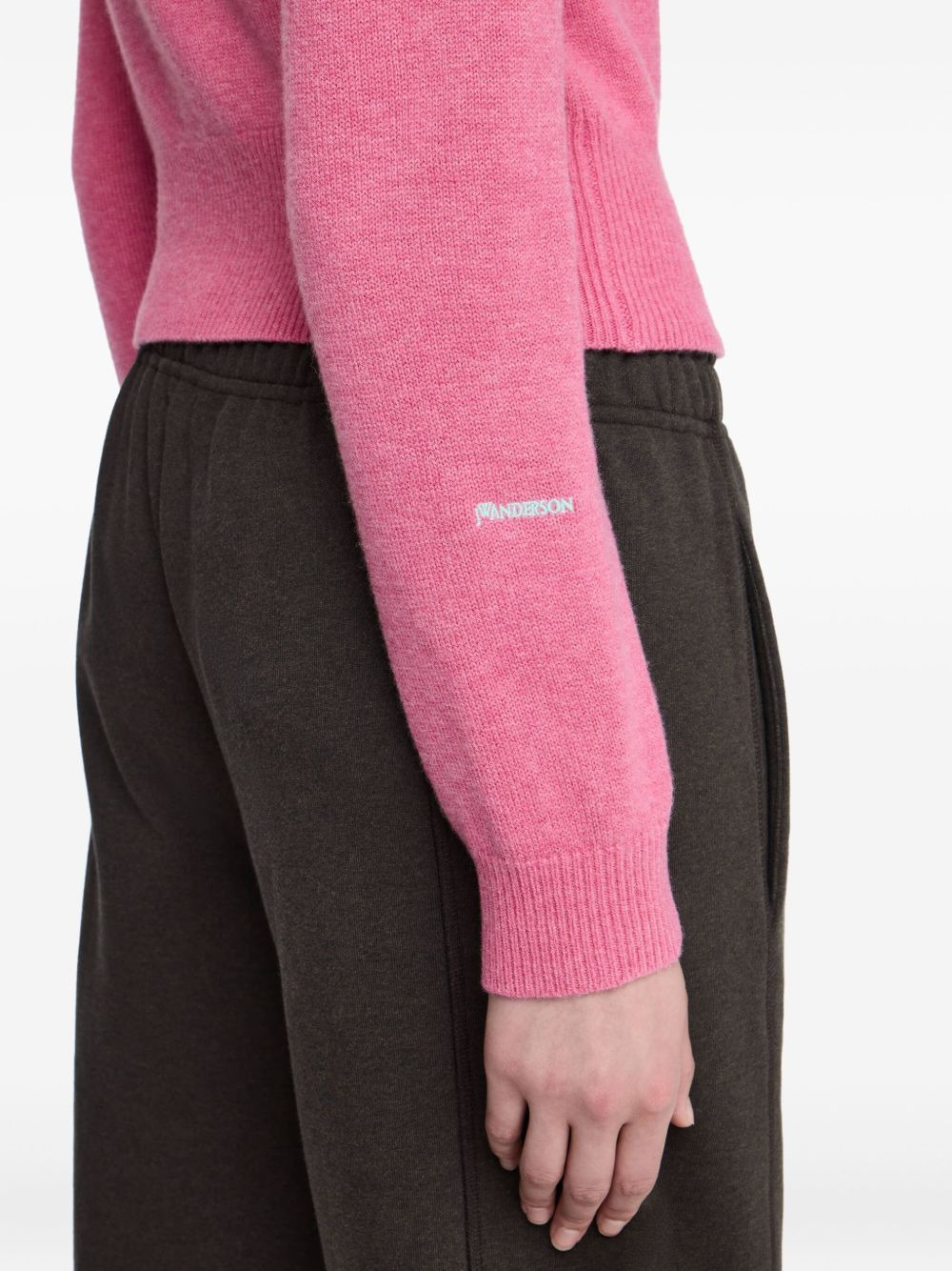logo-embroidered cardigan - 5