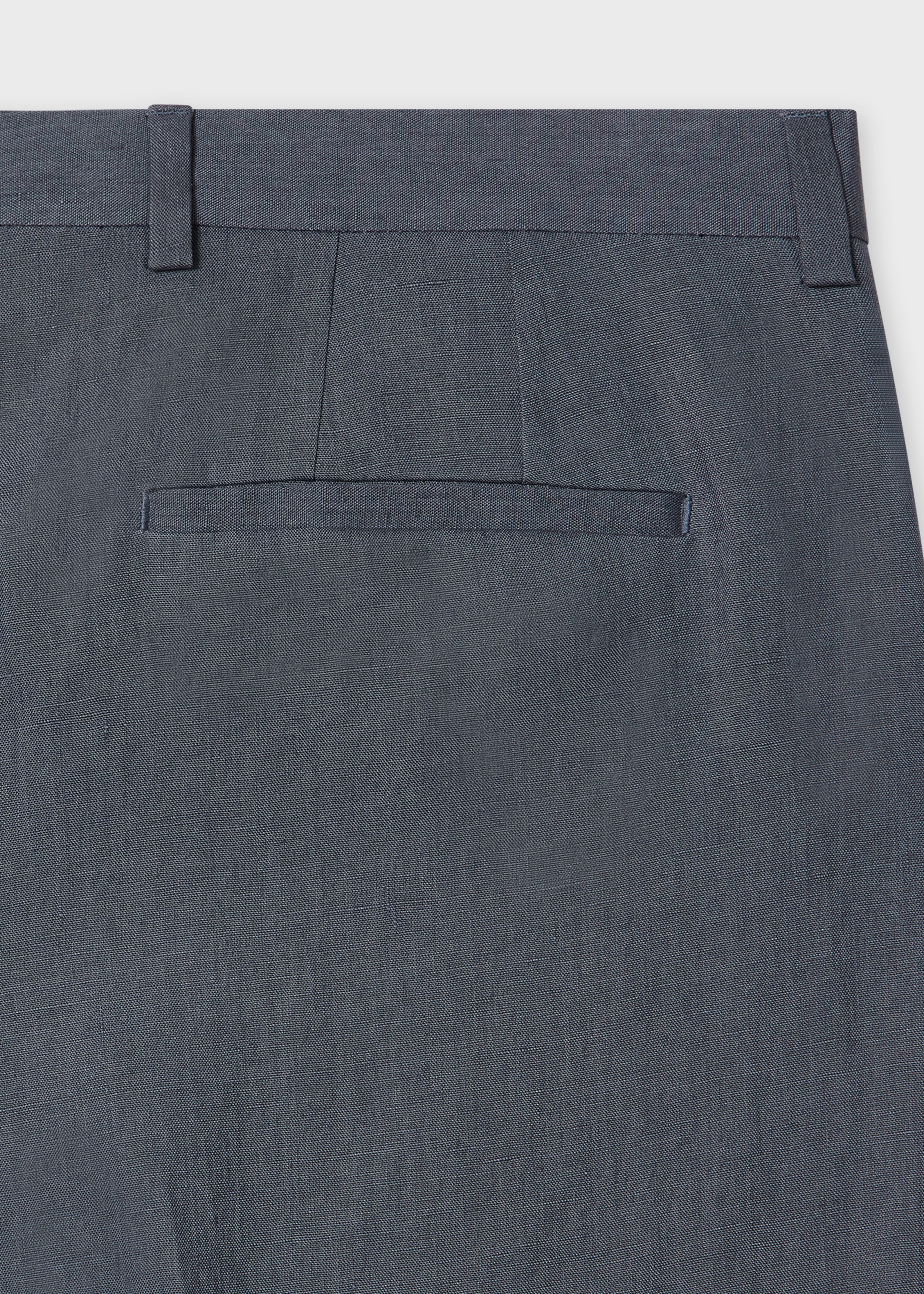 Tapered-Fit Stone Blue Linen Trousers - 2