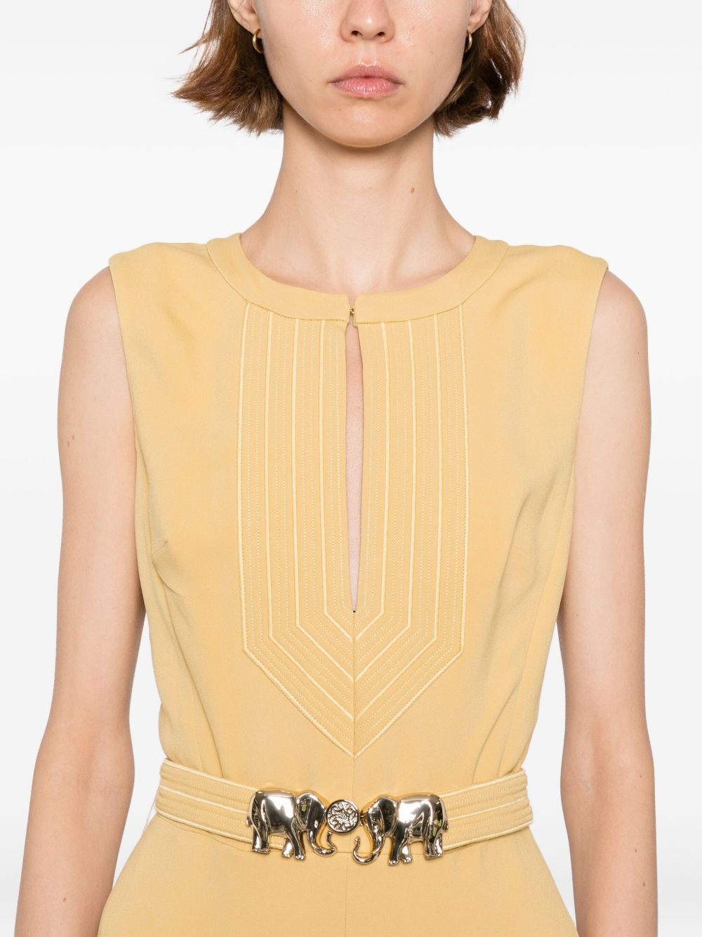 elephant-buckle midi dress - 5