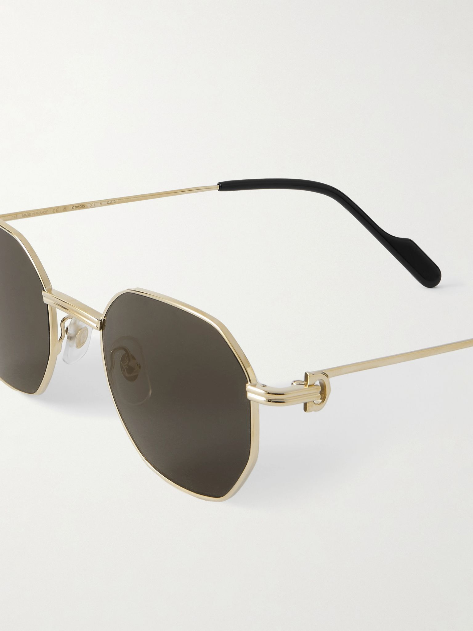Première de Cartier hexagon-frame gold-tone sunglasses Gold - 4