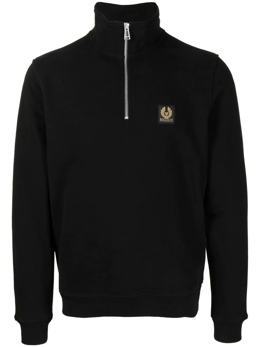 logo-patch stand-collar sweatshirt - 1