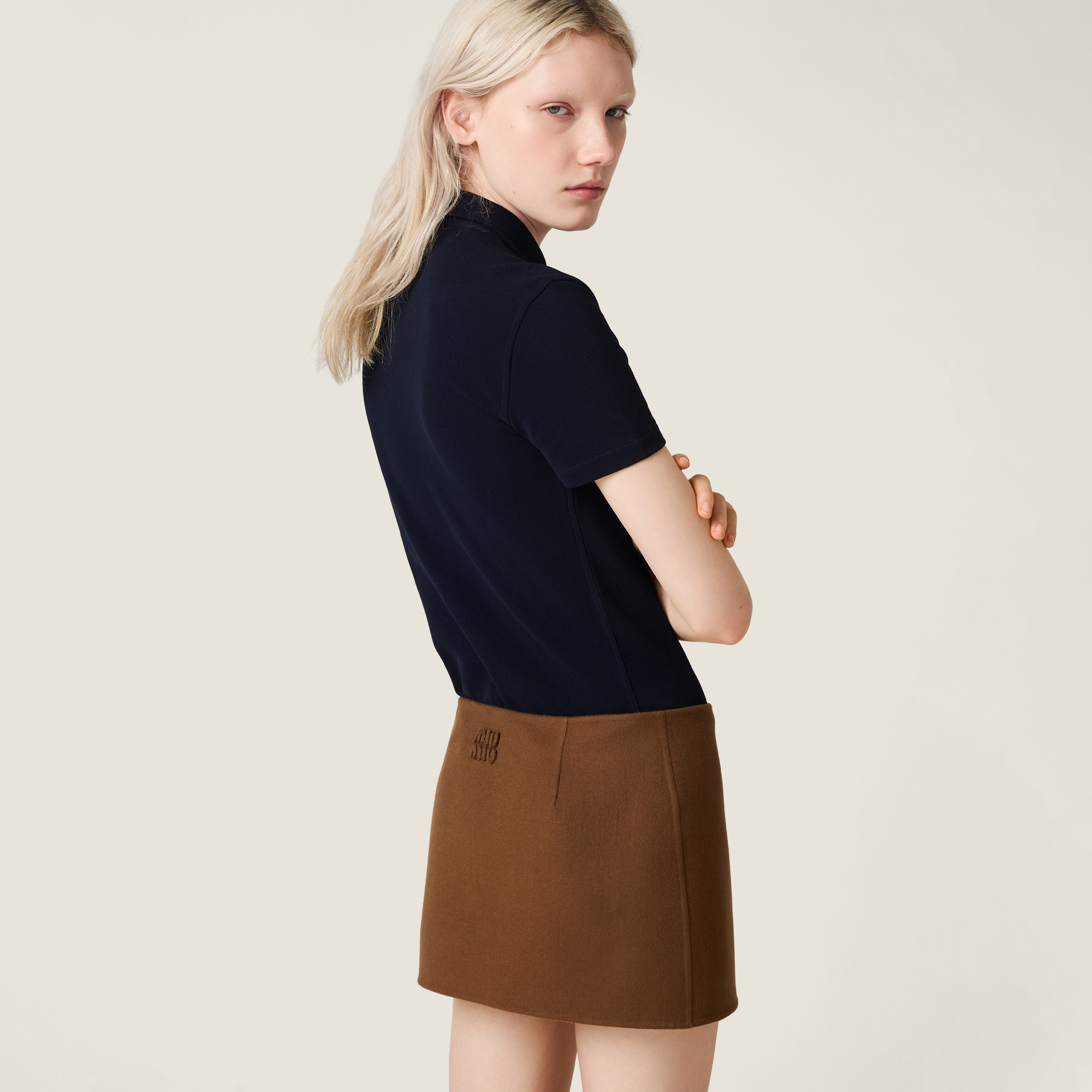 Double cashmere miniskirt - 4