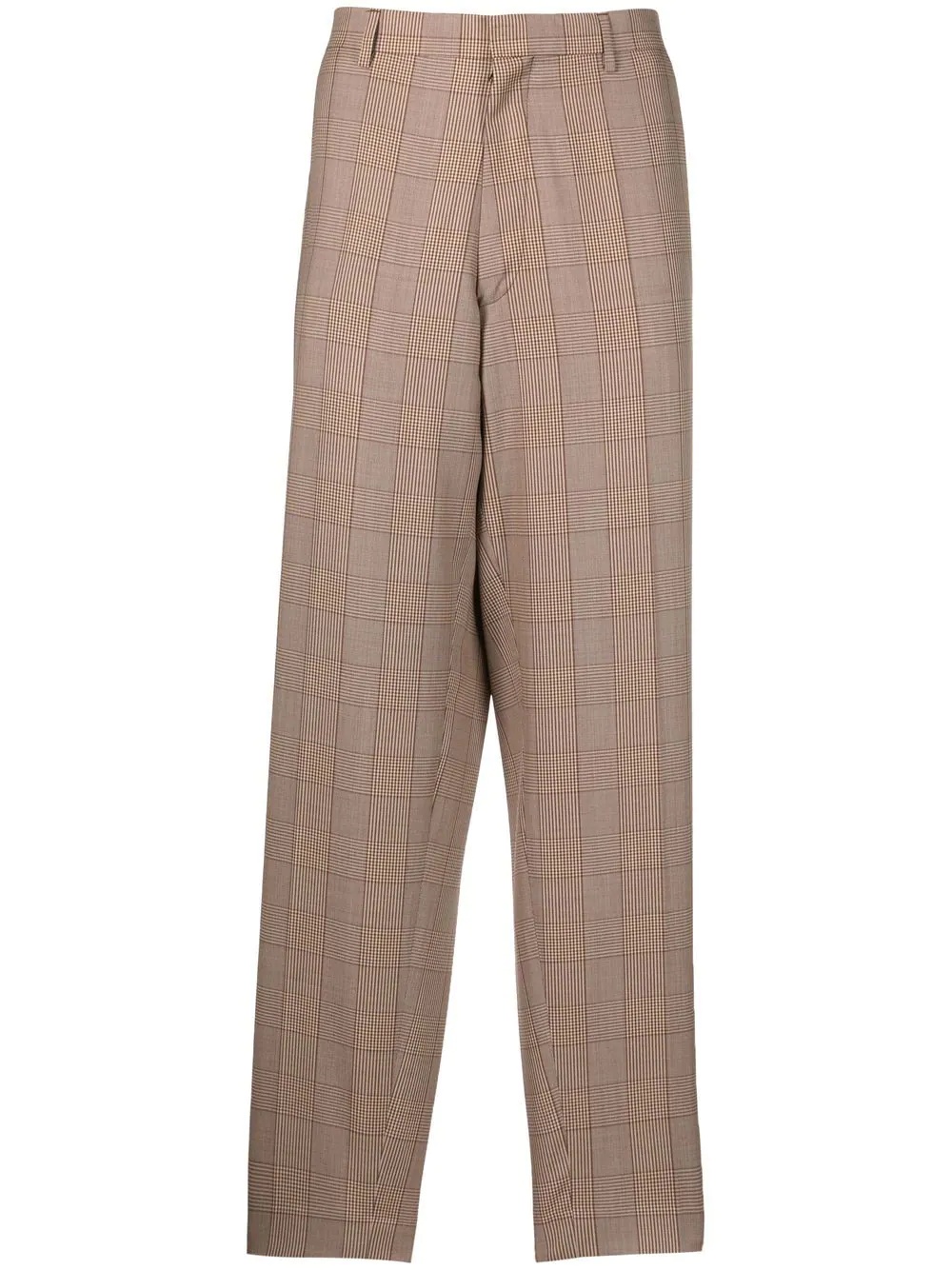 plaid tapered trousers - 1