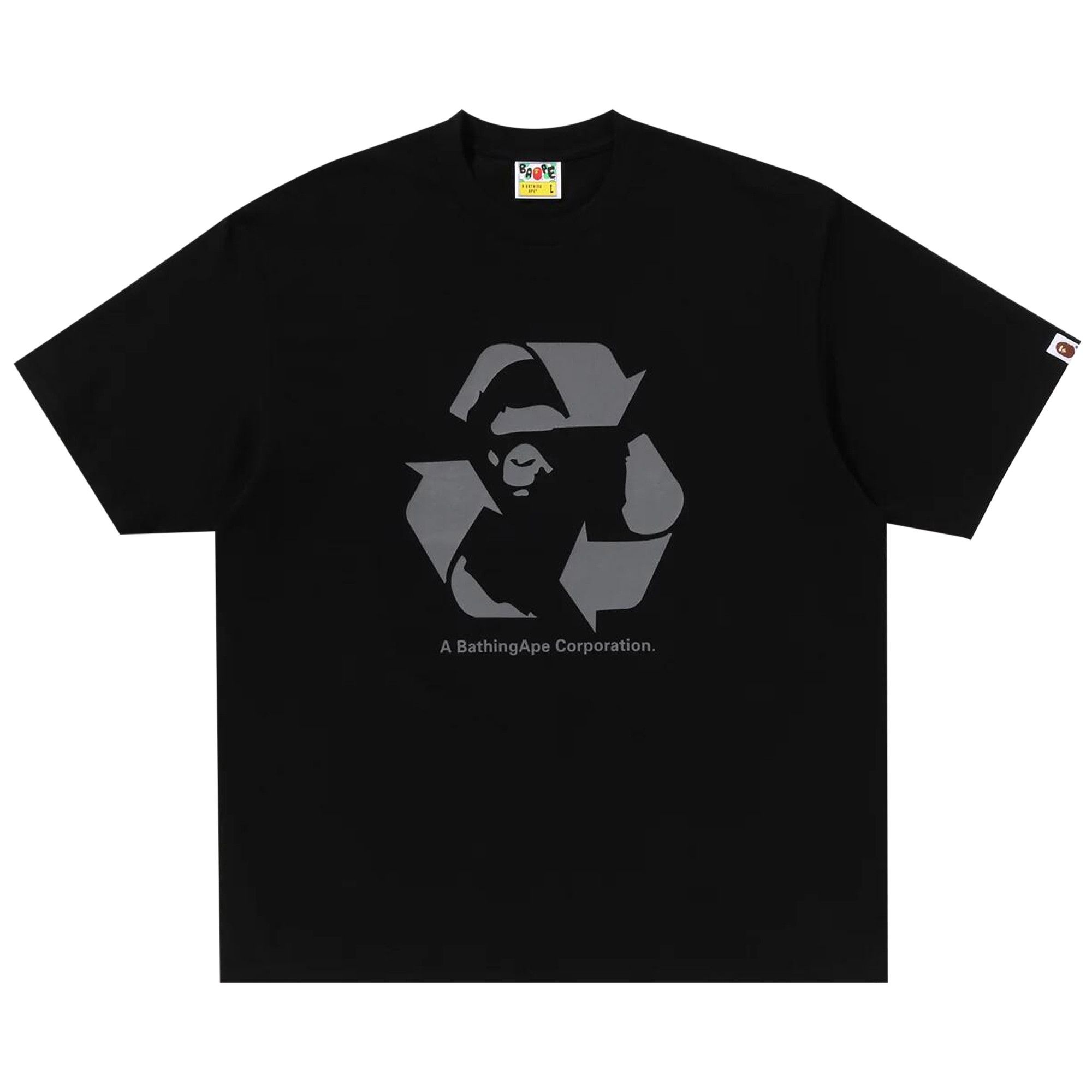 BAPE Recycle Motif Relaxed Fit Tee 'Black' - 1