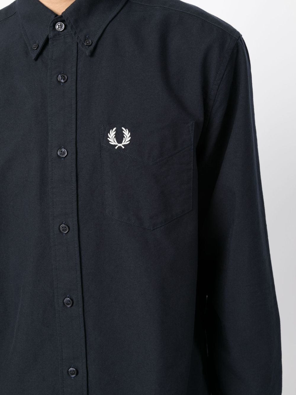 logo-embroidered  long-sleeve shirt - 9